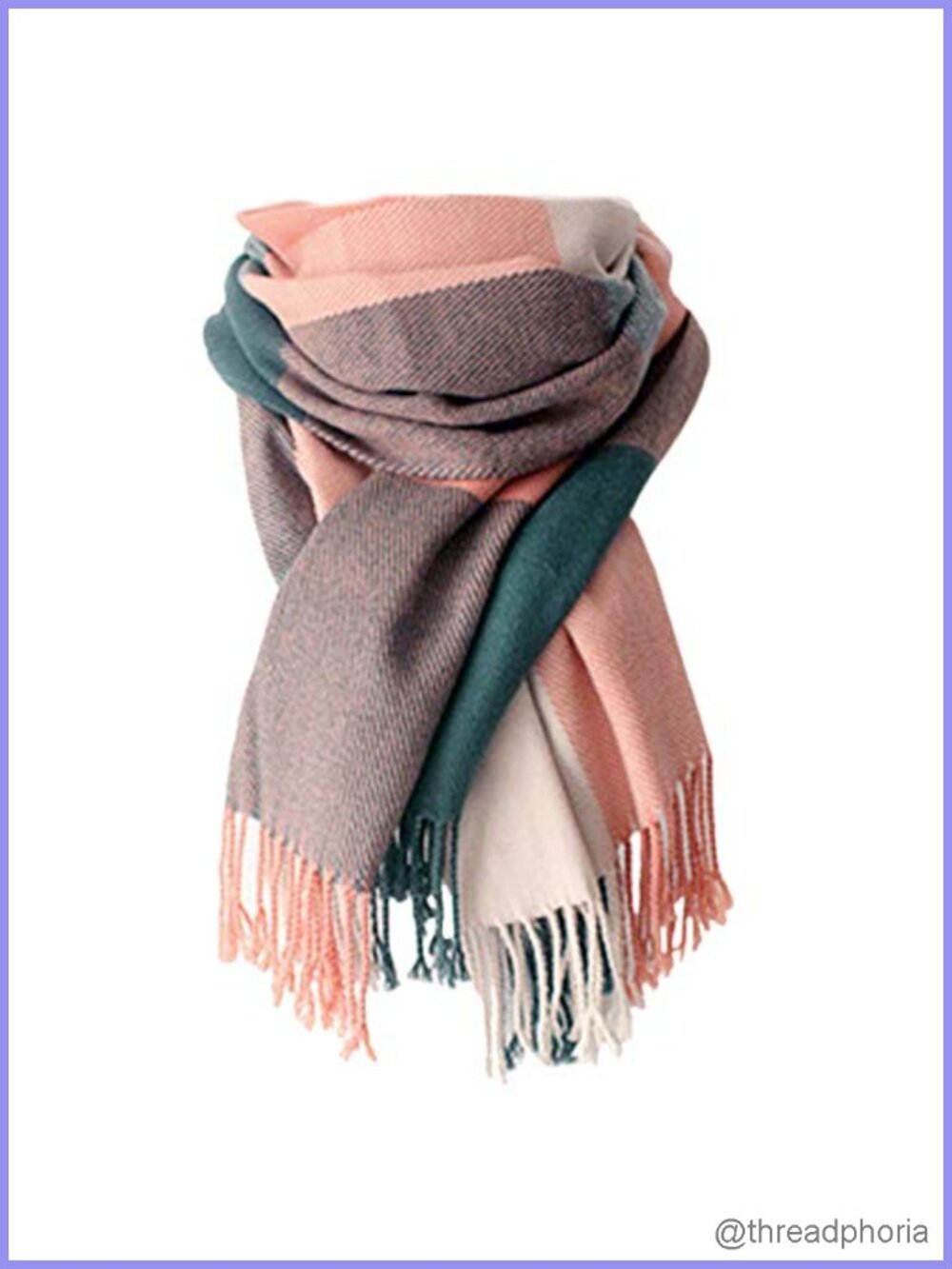 Womens Plaid Winter Scarf 100% Acrylic Soft Shawl Wrap
